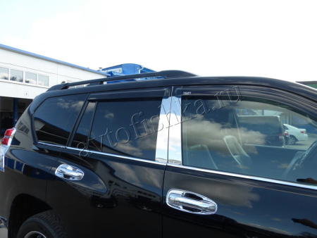 Toyota Land Cruiser Prado 150 (10-) накладки на наружние ручки дверей из нержавеющей стали, комплект 8 предметов