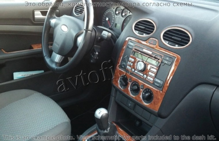 Ford Focus 2004-2010 декоративные накладки (отделка салона) под дерево, карбон, алюминий