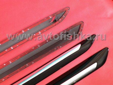 Toyota Camry V40 (06-) молдинги на двери боковые с хромированными вставками, белые, комплект 4 шт.