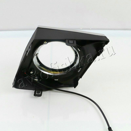 Mitsubishi L200 Triton (15-17) рамки противотуманных передних фар, хромированные с DRL подсветкой, комплект 2 шт.