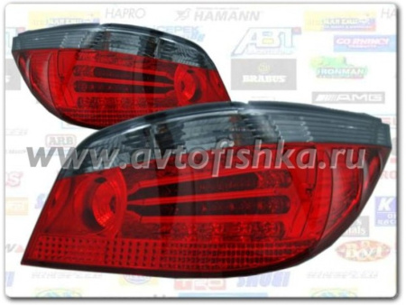 BMW 5 E60 (04-07) фонари задние светодиодные красно-тонированные, комплект 2 шт.