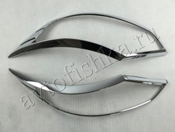 Nissan Qashqai (14-) хромированные накладки на фары, комплект 2 шт.
