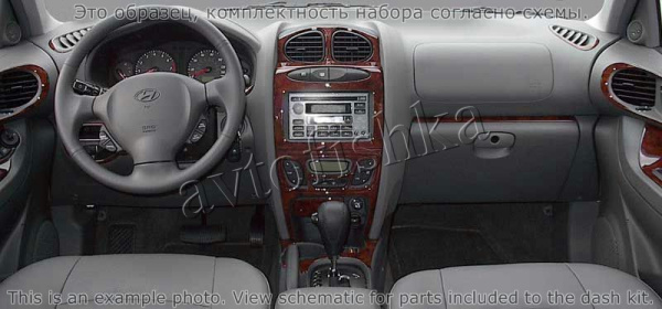 Декоративные накладки салона Hyundai Santa Fe 2001-н.в. Радио с касетным плэером