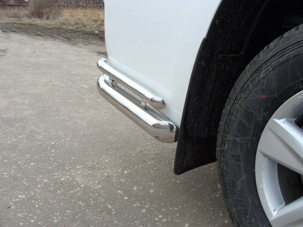 Lexus LX (12–) Защита задняя (уголки двойные) 76,1/42,4 мм