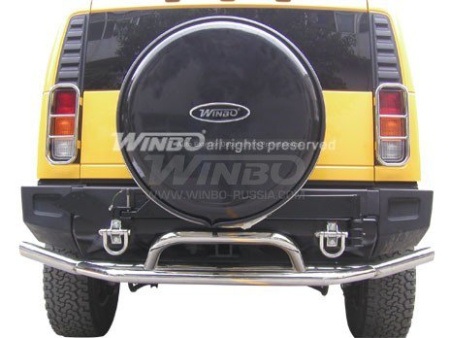 Hummer H2 (02-08) защита заднего бампера, труба 76 мм из нержавеющей стали