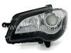 Volkswagen Touran (07-) фары передние черные, со светящимися ободками, комплект 2 шт.
