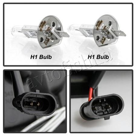 Chevrolet Tahoe (07-), Avalanche (07-) фары передние линзовые черные, со светящимися ободками и светодиодной подсветкой