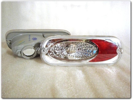 Chrysler PT Cruiser (01-05) фонари задние в бампер красно-хромированные, комплект 2 шт.