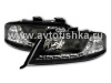 Audi A6 (01-03) фары передние линзовые черные, со светодиодной подсветкой, комплект 2 шт.