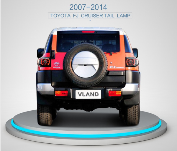 Toyota FJ Cruiser (07-15) фонари задние светодиодные, внутри черные, комплект 2 шт.