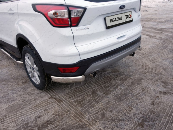 Ford Kuga (17–) Защита задняя (уголки овальные) 75х42 мм