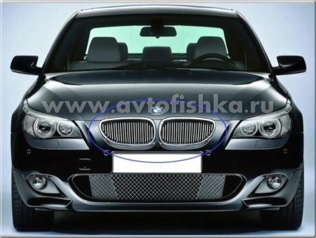 BMW 5 E60 (04-07) решетка радиатора вертикальная, полированный алюминий, комплект 2 шт.