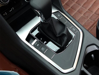 Volkswagen Tiguan (17–) Окантовка КПП, без кнопки быстрого запуска авто, 1 часть, нерж. сталь