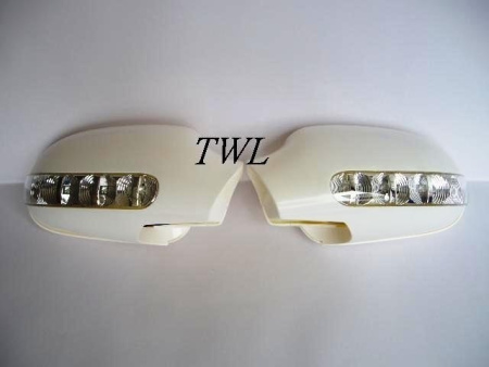 Mercedes W168 A-class накладки на боковые зеркала, под покраску, со светодиодными поворотниками, комплект 2 шт.