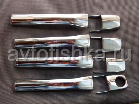Mitsubishi Pajero 3 (00-07) накладки на ручки дверей хромированные, пластик, комплект 4 шт.
