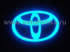 Toyota, светящаяся эмблема на решетку радиатора и крышку багажника, 60 x 90 мм, комплект 2 шт.