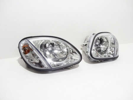 Mercedes SLK R170 (98-04) фары передние хромированные, с поворотниками, комплект 2 шт.