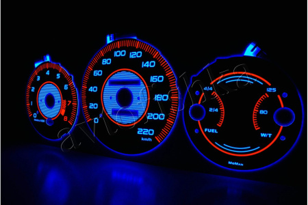 Honda Civic (96-00) светодиодные шкалы (циферблаты) на панель приборов - дизайн 2