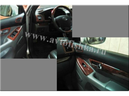 Toyota Land Cruiser Prado 120 (02-) отделка салона под дерево, комплект 24 предмета.