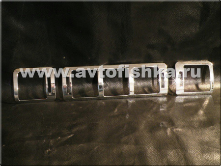 Mercedes ML W163 (98-05) декоративные накладки на дефлекторы воздуховодов салона хромированные, комплект 3 шт.