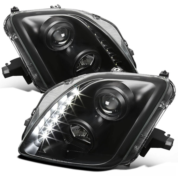 Honda Prelude (96-01) фары передние линзовые черные, комплект 2 шт.