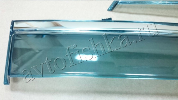 Toyota Land Cruiser Prado (03–09) Дефлекторы боковых окон с нерж. молдингом, OEM стиль