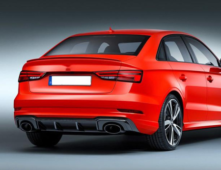 Черный диффузор RS3 S-line для Audi A3 седан 2017-2020