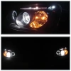 Honda Civic (01-03) 2, 4 дв. фары передние линзовые черные, со светящимися ободками, комплект 2 шт.