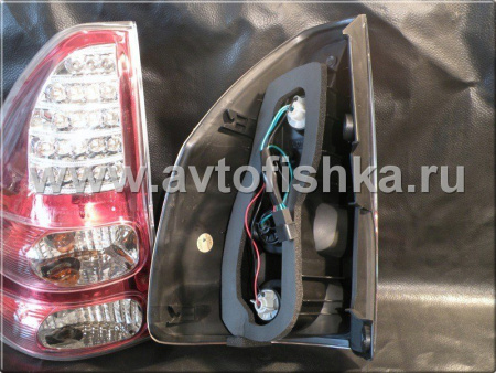 Toyota Land Cruiser Prado 120 (02-) фонари задние светодиодные вишневые с хромом, комплект 2 шт.