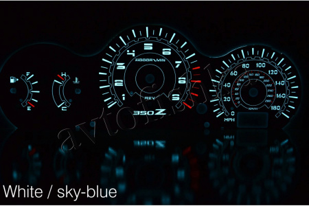 Nissan 350 Z светодиодные шкалы (циферблаты) на панель приборов