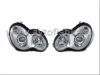 Mercedes C-class W203 (00-03) фары передние линзовые хромированные, дизайн AMG, комплект 2 шт.