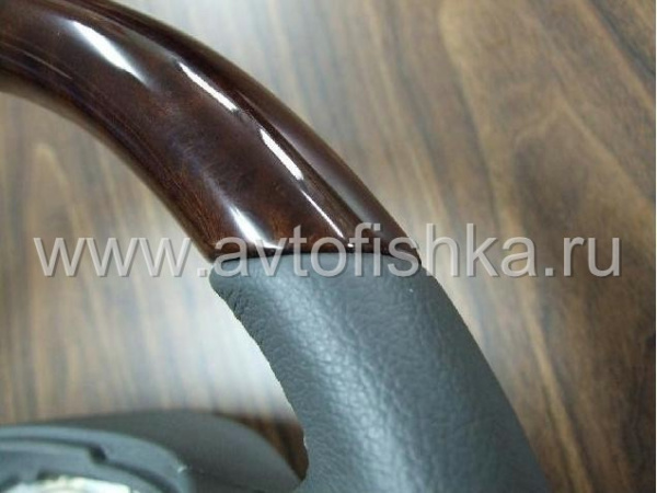 Mercedes W221, W216 (05-08) руль классический, черная кожа - дерево орех
