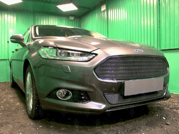 Ford Mondeo (14–) Защита радиатора Premium, чёрная, низ (3D)