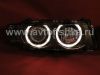 BMW 7 E38 (99-01) фары передние линзовые черные ксеноновые, с корректором, со светящимимся ободками, с тонированными поворотниками, комплект 2 шт.