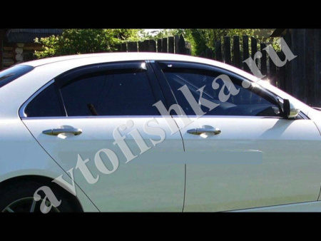 Дефлекторы боковых окон 4 части темные Honda Accord 2003-2007