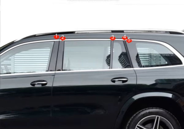 Накладки стоек дверей хром Mercedes-Benz GLS-Klasse X167 2019 - 2023