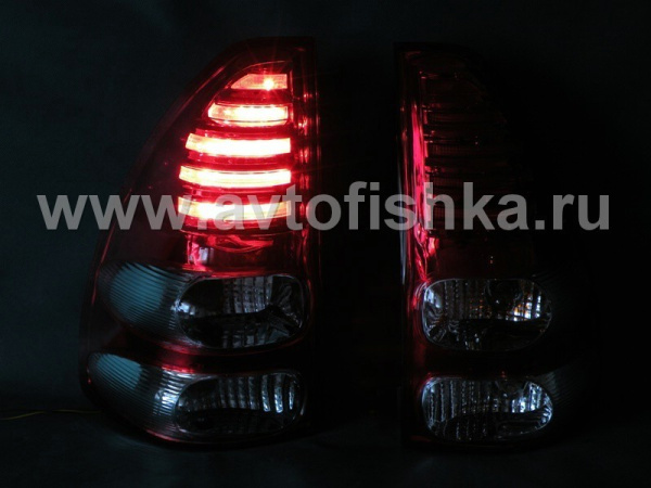 Toyota Land Cruiser Prado 120 (02-) фонари задние светодиодные красно-белые, дизайн Lexus, комплект 2 шт.