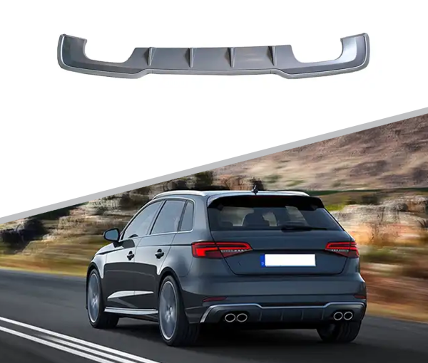Диффузор S3 S-line для Audi A3 хэтчбек 2017-2020