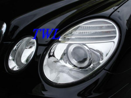 Mercedes E W211 (07-09) фары передние линзовые хромированные, комплект 2 шт.