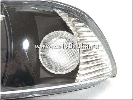 BMW 5 E39 (95-00) фары передние черные, со светящимися ободками, с белым поворотником,с моторами электрокорректора, комплект 2 шт.