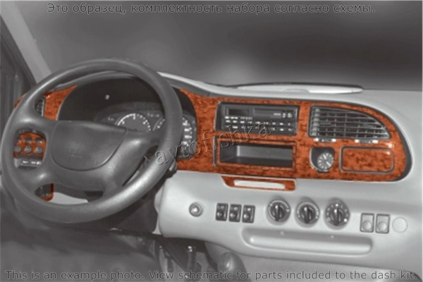 Ford Transit 1997-2000 декоративные накладки (отделка салона) под дерево, карбон, алюминий