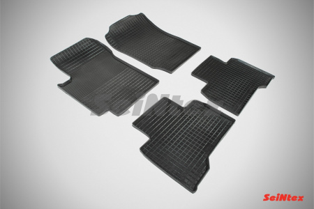 Mercedes C-Сlass W204 (06-) резиновые коврики, дизайн "Сетка"