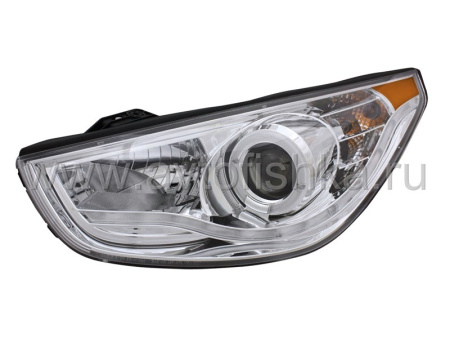 Hyundai Tucson ix35 (10-) фары передние хромированные, со светодиодной подсветкой, комплект 2 шт.