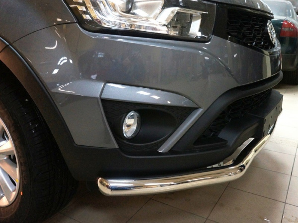 SsangYong Actyon (14–) Защита переднего бампера одинарная d 60 мм, нерж.