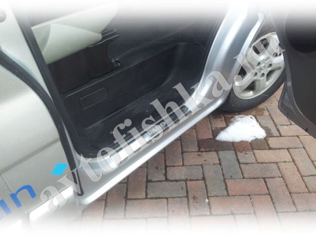 Opel Vivaro (2004-) накладки на пороги из нержавеющей стали, 3 шт.