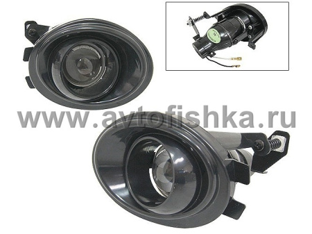 BMW 3 E46 (01-05) фары противотуманные линзовые черные, комплект 2 шт.