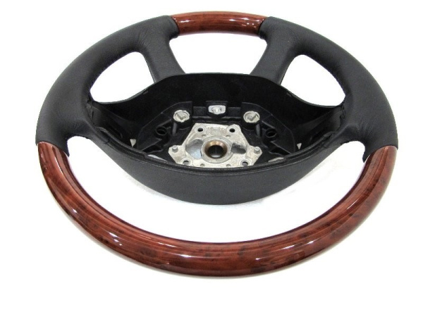 Mercedes W221, W216 (05-08) руль классический, черная кожа - светлое дерево орех