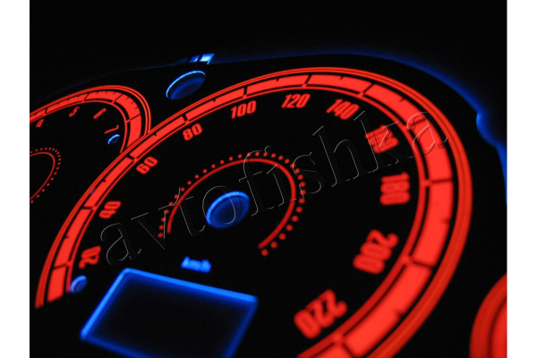 Ford Focus MK1 светодиодные шкалы (циферблаты) на панель приборов - дизайн 3