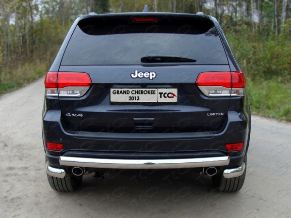 Jeep Grand Cherokee (13–) Защита задняя (уголки овальные) 75х42 мм