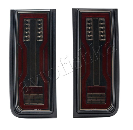 Hummer H2 (02-08) фонари (стопы) задние светодиодные тонированные с катафотами в бампер дизайн GMC Hummer EV 2022